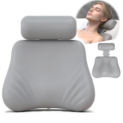 Silicone Bath Pillow, Upgraded Bath Pillows for Tub, Adjustable Height