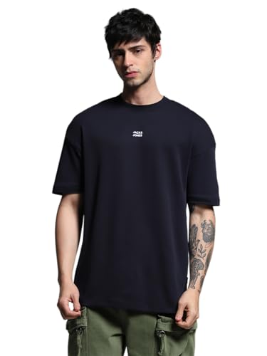 Image of Jack & Jones Men's Cotton Solid Oversized Fit T-Shirt