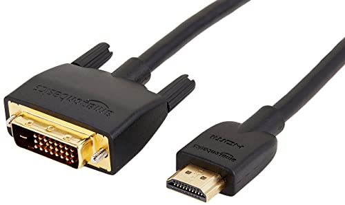 Image of Amazon Basics HDMI-A to DVI (Male) Adapter Cable, Bi-Directional 1080P, Gold-Plated, 3 ft /0.9 m, Pack of 10, Black (Pack of 6)