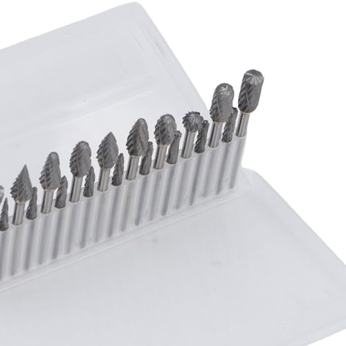 Juego de 20 fresas rotativas de carburo de tungsteno con estuche plástico miniatura 7