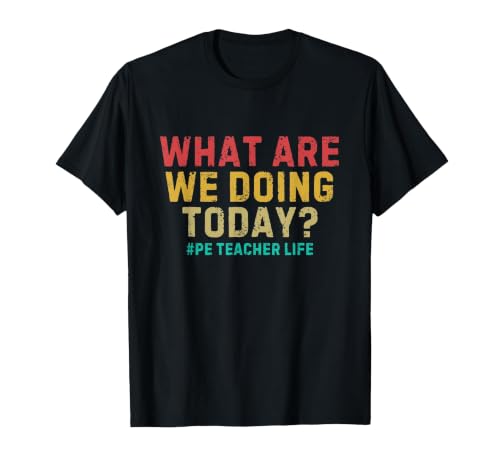 What are We Doing Today PE Teacher Life Funny T-Shirt, Men, Black, 3X-Large