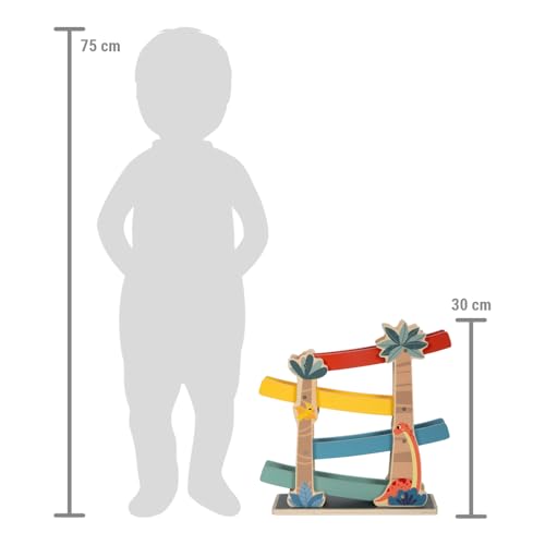 small foot Kugelbahn „Dino“, robuste Kullerbahn aus FSC 100%-zertifiziertem Holz, für Kinder ab 18 Monaten, 12614