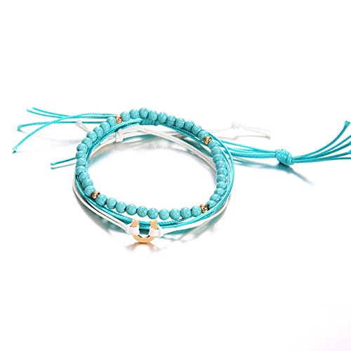 Yheakne Boho Turquoise Bead Ankle Bracelet Layered Blue Wax Anklet Multi String Rope Anklets Summer Vintage Waterproof Ankle Chain Beach Foot Jewelry For Women And Girls #TOP4