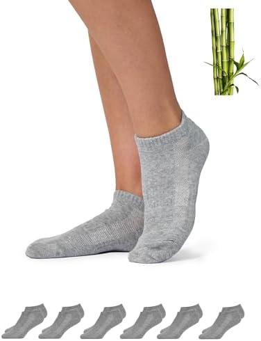 Snocks Bambussocken, Bambus Sneaker Socken Herren & Damen, 6er Pack | Kurze Socken gegen Schweißfüße & Geruch, Viskose aus Bambus, nahtlos, Größe 35-50