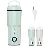 Aliliy 電気ケトル ポータブル トラベルケトル 小型 380ML 100V 300W 低消費電力 持ち運びケトル 湯沸かし 一人暮らし 電気ポット トラベル 湯沸かし器 水筒 急速沸かし 空焚き防止 漏れない お湯ポット ステンレス 二重構造 コーヒー 紅茶に使用 旅行 車中泊 オフィス 出張 ギフト 日本語説明書付き PSE認証済み (グリーン-S)