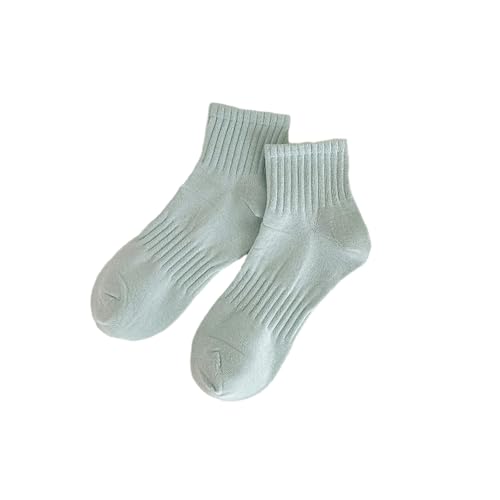 5 pairs - Summer solid color Japanese minimalist short socks made of pure cotton thin student sports socks - Mi blue - One size fits all [36-42]