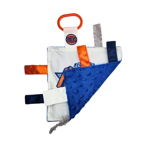 Image of The Learning Lovey New York Knicks Baby Tag Toy, NBA Basketball Sensory Crinkle Toys, Soft & Safe, Ideal Stroller, BPA-Free with Clip, 8 inch x 8 inch