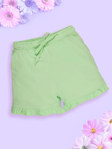 Image of KiddoPanti Girls 100% Cotton Bottom Hem Frill Hot Shorts