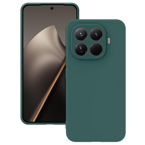 YATWIN Hülle für Xiaomi 15t Pro Silikon Handyhülle mit Futter 1mm Kamera und Displayschutz Dünn & Leicht Anti Kratzer Case Grün