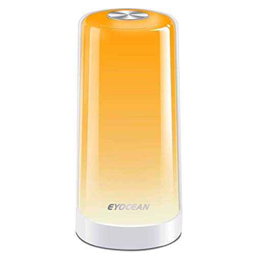 Preisvergleich Produktbild Eyocean Nachttischlampe, Berührungssensitive Tischlampe mit 256 RGB, Stufenlos Atmosphäre Stimmungslicht, Tischleuchte mit Memory-Funktion, Nachtlicht für Schlaf und Wohnzimmer