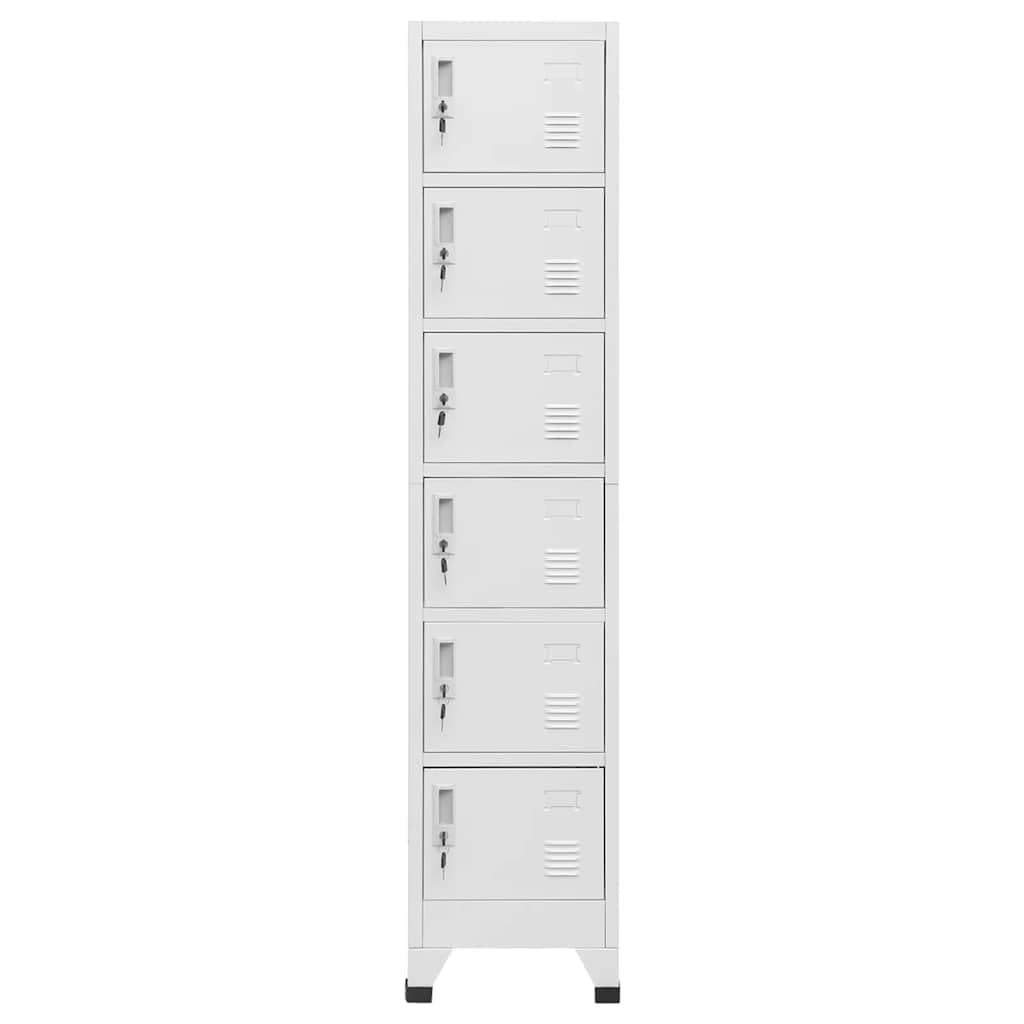 vidaXL Armoire à Casiers Classeur Meuble de Rangement d'Equipements de Sport Produits de Nettoyage Intérieur Bureau Gris Clair 38x40x180 cm Acier