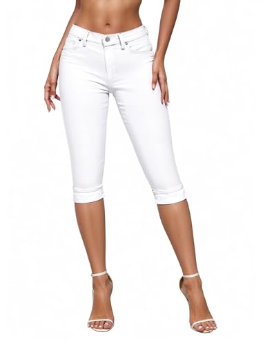 Hybrid & Company Women's Stretchy Slim Fit Denim Capri Jeans2