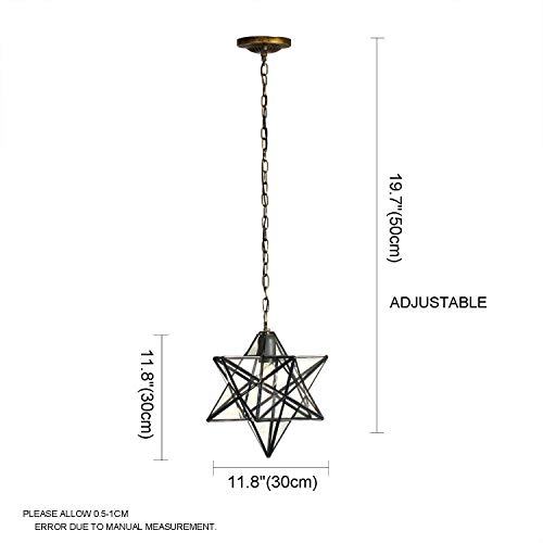 Lustre suspension réglable noire pentagramme e27 rétro industrie