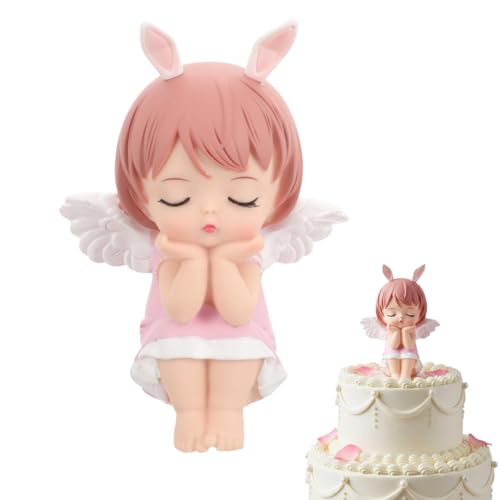 Bébé Fille Figurine Gâteau Toppers, Figurine Assise pour Baptême Fille Décoration De Gâteau Et Ornement De Fête Idéal pour Anniversaire Enfants Fête...