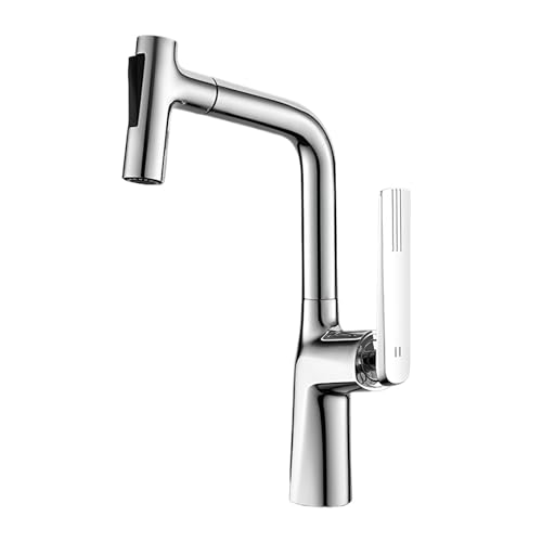 Robinet de cuisine or rose avec douchette extractible mitigeur de style moderne
