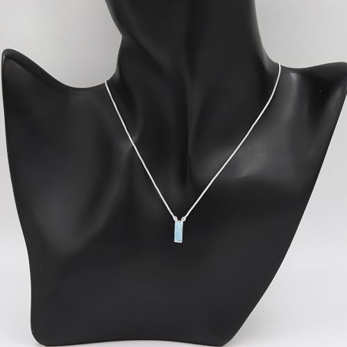 Collier Larimar argent sterling 925 avec pendentif pierre bleue gemme - 2