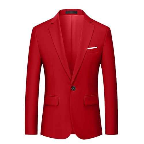 Mens Blazers Slim Fit Daily Business Casual Sport Coat One Button Blazer Lightweight Solid Work Office Suit Jacket