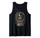 Celestial Cottagecore Moon Astrology Astronomy Wildflowers Tank Top