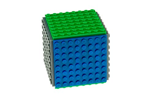 Strictly Briks Compatible with Lego Classic Mini Cube Building Set with Blocks and Bricks | STEM Toys Set | 14 Pieces | 8x8 Baseplates and 3D Briks | Blue, Green, and Gray