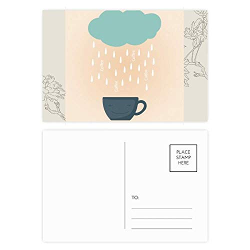 Carte postale de fleur multicolore et illustration météo sourire en lot de 20