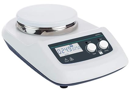 Magnetic Hotplate Stirrer Lab Hot Plate Stirrer Magnetic Mixer with Speed Range 100 to 1500rpm Max Strring Capcacity 20L(H2O) φ184mm Glass-Ceramic Plate Hot Plate RPM Increment 10rpm