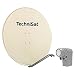 Produktbild TechniSat SATMAN 850 Plus - Satellitenschüssel (85 cm Sat Spiegel mit Masthalterung und UNYSAT Universal-Quattro-LNB im Wetterschutz-Gehäuse, Multischalter wird benötigt) beige