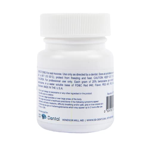 The Essentials Dynamic Dental Candi Caine, Topical Anesthetic Gel, 1 Oz, Bubble Gum Flavor #TOP1