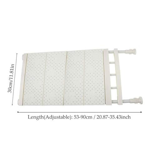 Beufee Erweiterbares Schrankspannregal, verstellbares Lagerregal Kleiderschrank Regale Lagerregal Trennregal Einstellbarer Organizer DIY Divider Separator für Schrank Kleiderschrank(L-Weiß)