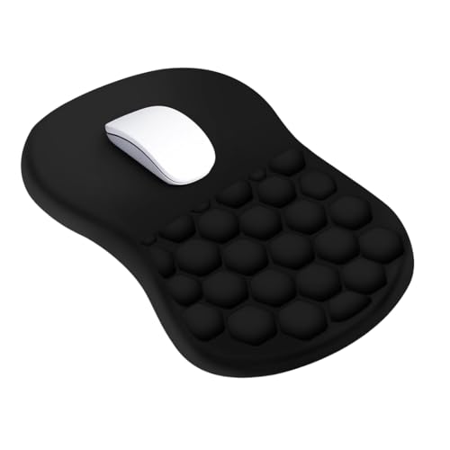 Tappetino Mouse, Tappetino per Mouse con Supporto Polso e Design Massaggio, Comodo Ergonomico Mouse Pad, Tappetino Mouse Poggiapolsi con Schiuma di Memoria e Base in Silicone Antiscivolo, 30 * 20CM