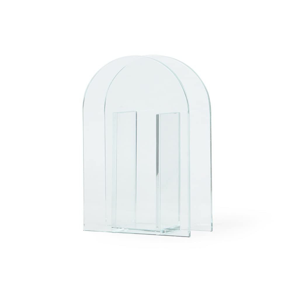 Vase fleur arqué moderne blanc minimaliste aux lignes géométriques
