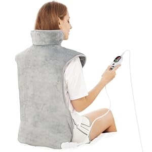 Almohadilla Térmica para Espalda y Cuello 60×100cm, 6 Niveles de Calor, Temporizador de Apagado Automático de 2 Horas, Calentamiento Rápido, Cinturón, Franela, Oficina y Hogar, Lavable a Máquina