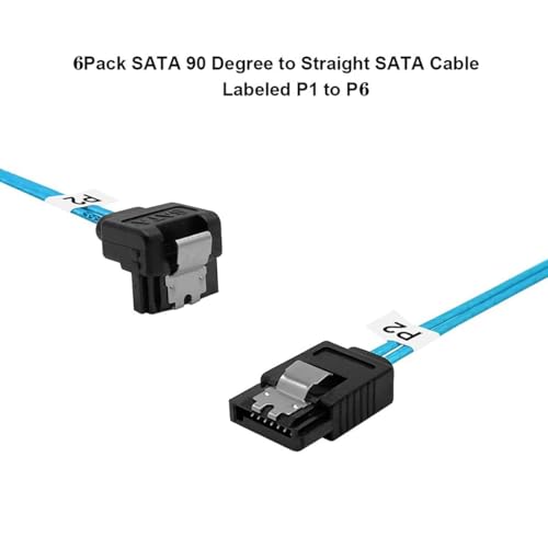 Cable de datos SATA 6X 7-Pin recto a 6X SATA 90° 1m miniatura 4
