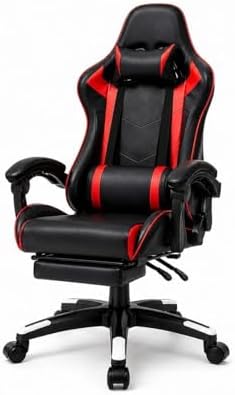 Cadeira Ergonomica Gamer Com Apoio Para Os Pés (Vermelho)