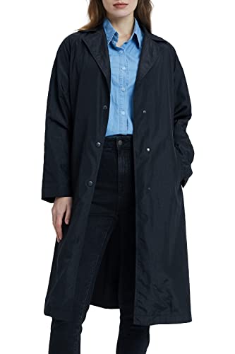 Orolay Women's Single Breasted Trench Coat Mid-Length Lightweight Lapel Overcoat With Belt Black S #TOP27