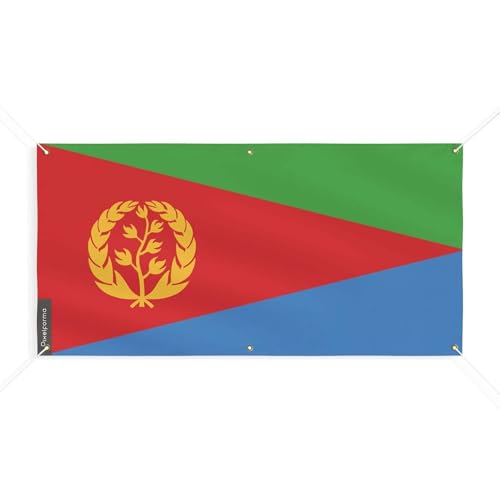 Drapeau Érythrée 6 oeillets grand format 90x180cm taille M