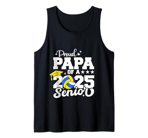 Proud Papa Of A Volleyball Senior Class Of 2025 Graduación Camiseta sin Mangas
