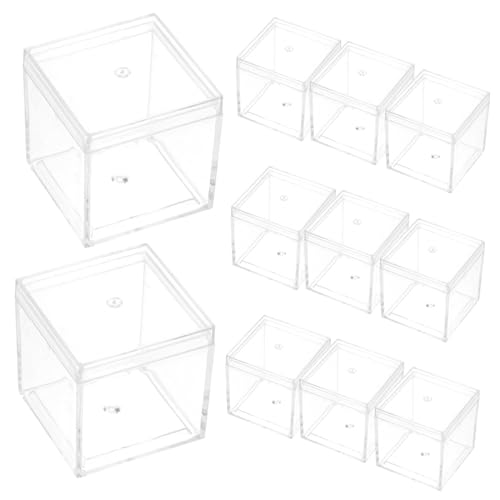 KICHOUSE Food-Grade Plastic Specimen Display Boxes 12pcs Cube Showcases 30ml Capacity for Storage