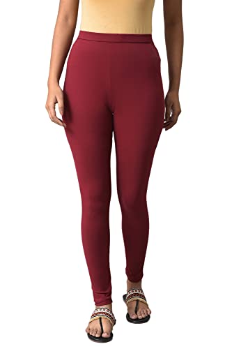 Image of W for Woman Women's Regular Fit High Rise Coral Cotton Jersey Tights