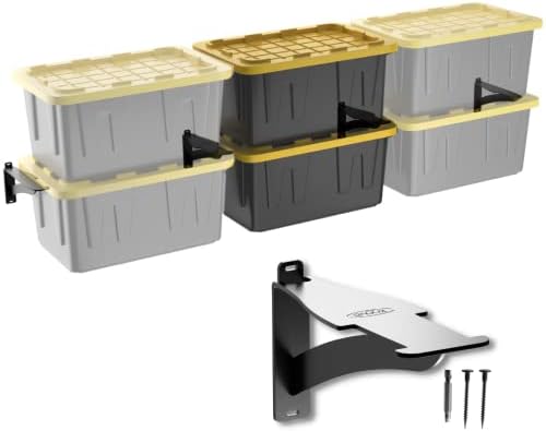 Koova Overhead Bin Rack For Four Bins | Overhead Garage Storage Rack To Mount On Ceiling With Adjustable Width | Supports Most Black And Yellow Storage Bins | Easy To Install