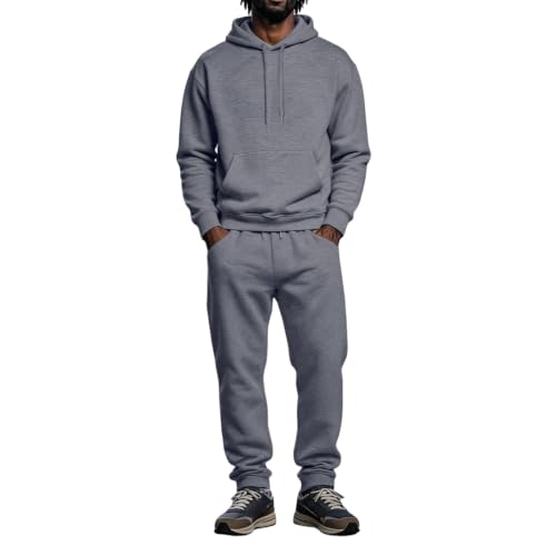 Mens Sweat Set Hooded Sweatshirt Fleece Track Pants Jogger 2 Piece Outfits - image 1
