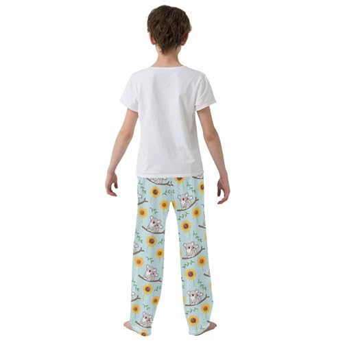 Koala Sunflower Boys Long Pants Soft Trousers Elastic Waist Kids Lounge Bottoms with Pockets S-XL3