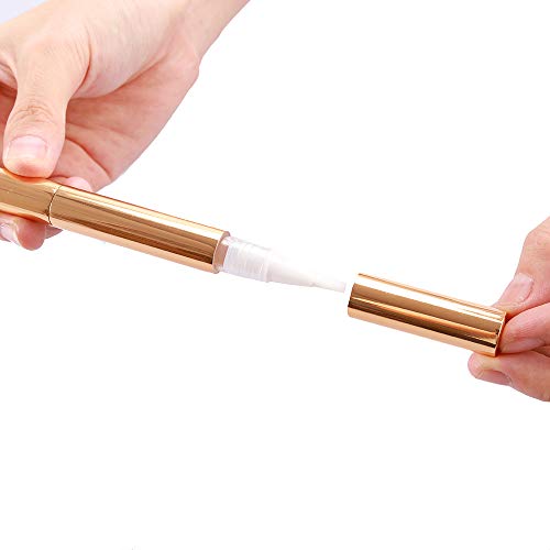 Rocutus 3pcs Refillable Plastic Empty Nail Oil Pen With Brush Gold Twist Bottle Portable Tooth Whitening Gel Cosmetic Container3