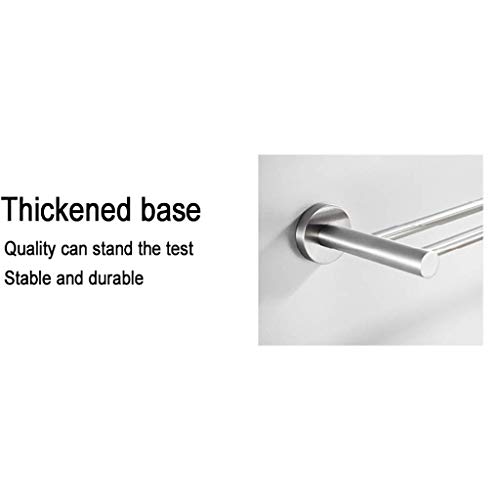 Porte-serviettes double de 55 cm en inox brossé avec support mural - 6