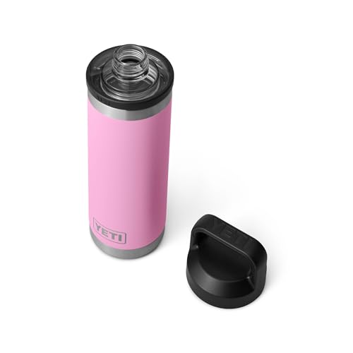 Image of YETI Rambler 18 oz Bottle, Leakproof, Vacuum Insulated, Stainless Steel with Chug Cap, Power Pink