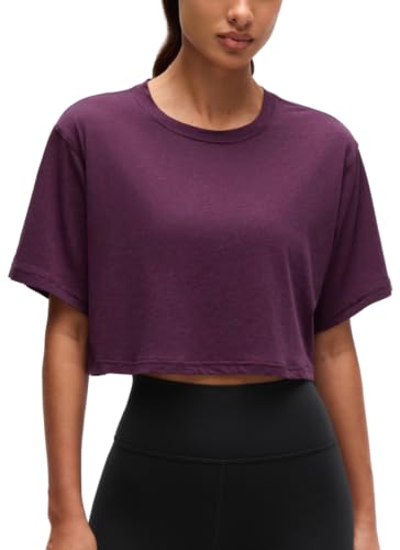 Image of CRZ YOGA Pima Cotton High Neck Crop T-Shirt