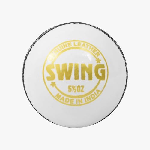 Image of DSC Swing 4-Piece Premium Leather Ball, Hand Stitched for Enhanced Swing & Shape Retention (White, Pack of 1)