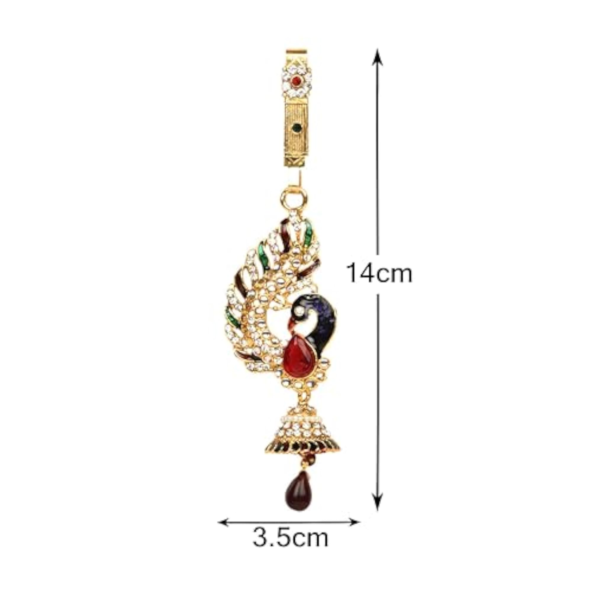 Gold Plated Peacock Design Kundan & Pearl Juda Pin
