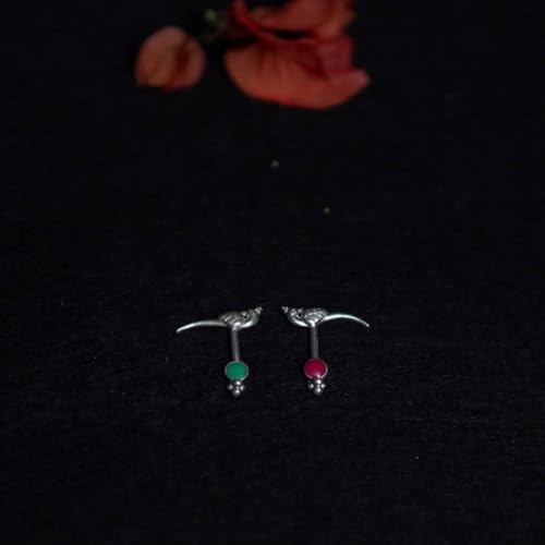 Image of Quirksmith 925 Sterling Silver Bugadi Earrings /Helix Piercing Studs with 925 Stamp And Certificate Of Authenticity /Gift for women