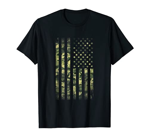 T-shirt camouflage vétéran avec drapeau américain Patriot T-Shirt
