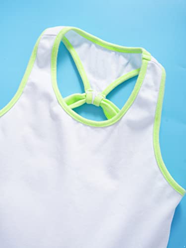 YiZYiF Kids Girls Tennis Golf Sport Uniform Tracksuit Sleeveless Active Dress with Sport Shorts Summer Casual Dress4